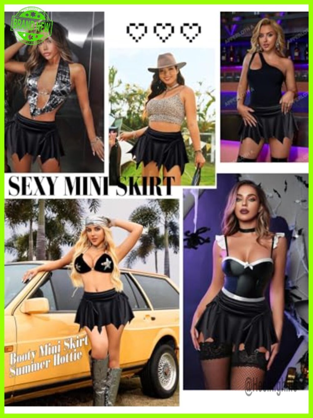 Mini Skirt Asymmetrical Ruched Drawstring Y2K Style - Picture 3 of 6